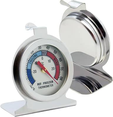 Termômetro clássico de geladeira de cozinha – termômetro de geladeira e freezer com mostrador grande, perfeito para refrigerador, geladeira ou freezer