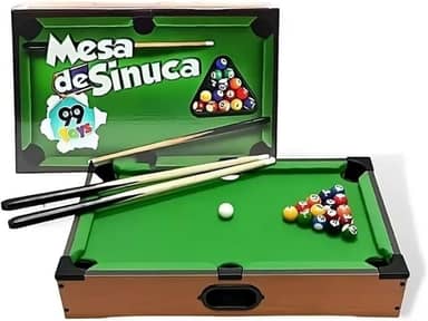 Jogo Mesa De Sinuca - 2 Tacos 15 Bolas Premium Brinquedo