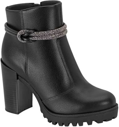 Bota Moleca Coturno Salto Alto Tratorado 5325.124 Preto