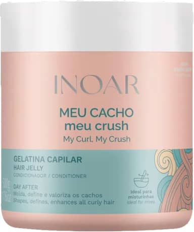 Inoar, Meu Cacho Meu Crush, Gelatina Capilar, Definição de Cachos, Hidratação Intensa, Com Colágeno e Vitamina E - 500g