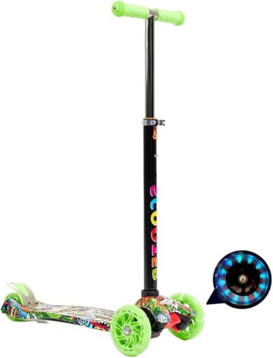 Patinete Infantil com 4 Rodas, Luz LED, Cores Vibrantes