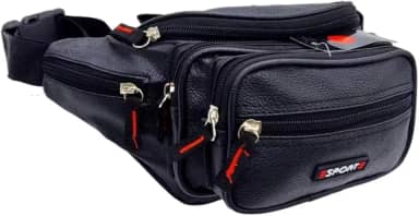 Pochete Masculina Bolsa Grande Preta Impermeável Ajustável QUBCCUM