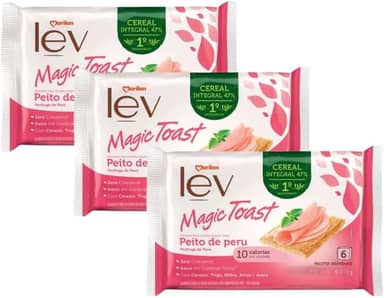 3 Torrada Lev Magic Toast Peito De Peru Marilan 110g