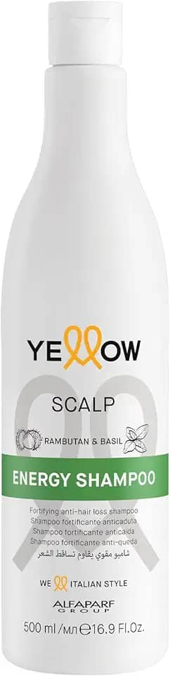 Yellow Professional Yellow Scalp Energy Shampoo Fortificante Antiqueda - Lava E Estimula Os Fios Desde A Raiz - Proporciona Corpo Ao Cabelo - Qualidade Profissional De Salão 500Ml