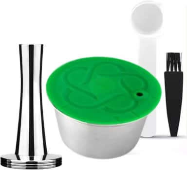 Capsula Inox 5ºgeração Reutilizavel Dolce G + Tamper Inox 41mm, Cápsula de café recarregável com filtro, capsula para cafeteiras máquinas Genio Plus - Genio Touch - Lumio - Melody - Mini Me - Piccolo