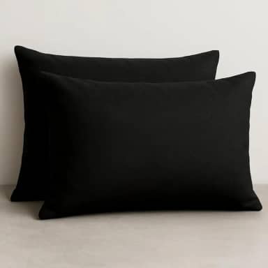 2 Fronhas de Travesseiro Avulsas Malha Lisa 100% Algodão (Preto)