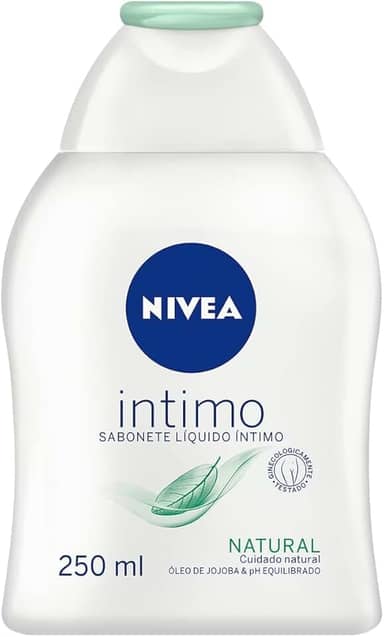 NIVEA Sabonete Líquido Íntimo Natural 250ml - Mantém o ph natural, com extrato de camomila e óleo de jojoba, limpeza suave, sem corantes, testado dermatologicamente e ginecologicamente
