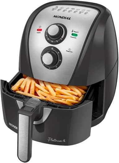 MONDIAL Fritadeira Sem Óleo Air Fryer 4L, Grafite/Inox, 1500W, 110V - AFN-40-PI