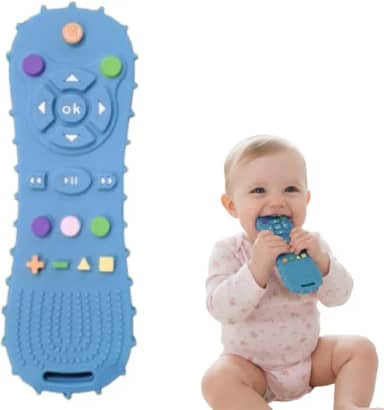 Mordedor Aliviar dente bebê Controle sensorial borraha (Azul, Único)