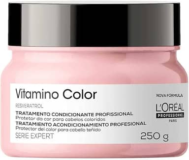 L'Oréal Professionnel Máscara de Tratamento Vitamino Color, Protege e preserva a cor do cabelo, Aumenta o Brilho e a Vibração da Cor, Hidrata e Desembaraça, Para cabelos com coloração, 250g