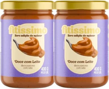 Kit 2 Doce de Leite Fit 400g Zero Açúcar Zero Lactose Sem Glúten Diet Fitissimo