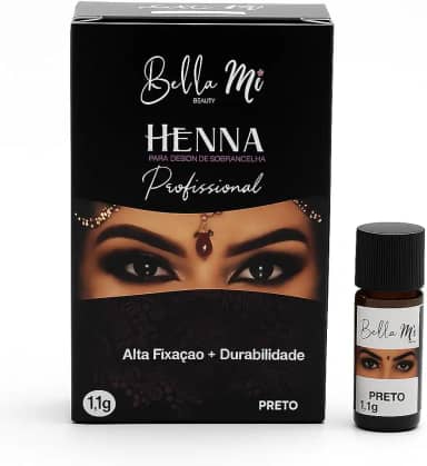 Henna para Sobrancelhas Bella Mi – Definição, Preenchimento e Durabilidade Profissional (Preto)