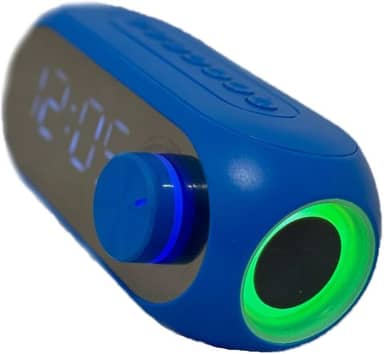 Despertador Rádio Relógio com Bluetooth, Tela Espelho e Alarme Duplo, Função Dimerizável, Portátil e de Mesa(Azul)