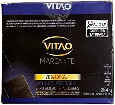 Chocolate Zero 70% Amargo - 12 Unidades de 22g - VITAO
