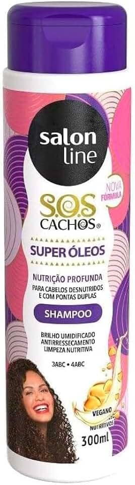 Salon Line, Shampoo, SOS Cachos, Super Óleos - Cabelos Ondulados, Cacheados e Crespos, 300 ml