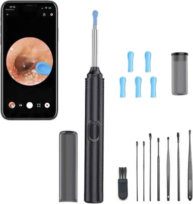 Kit de Limpeza de Ouvido Digital com Câmera HD, 6 Ponteiras de Silicone, Ferramentas de Remoção