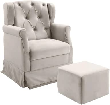 Poltrona Cadeira de Amamentação Balanço Ternura com puff Speciale Home