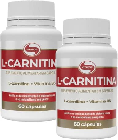 Kit 2 L-Carnitina + Vitamina B6 Vitafor 60 Cápsulas