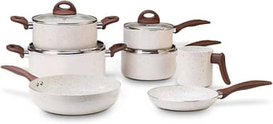 Brinox - Jogo de Panelas Antiaderente Ceramic Life 7 Peças Smart Plus - Vanilla