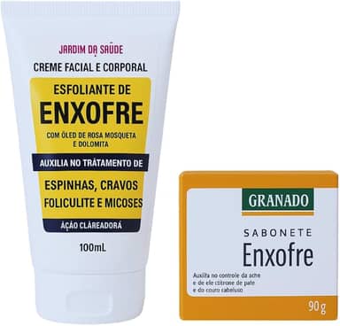 Creme Esfoliante e Sabonete de Enxofre – Limpeza Profunda e Controle da Acne