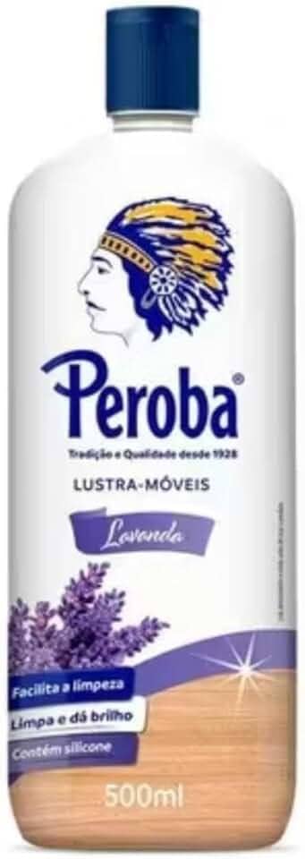 Lustra Móveis Peroba Lavanda 500mL, Limpeza de Móveis, Laqueados, Fogões, Geladeiras, Mármores e Granitos, Fórmula à Base de Cera de Carnaúba e Silicone.