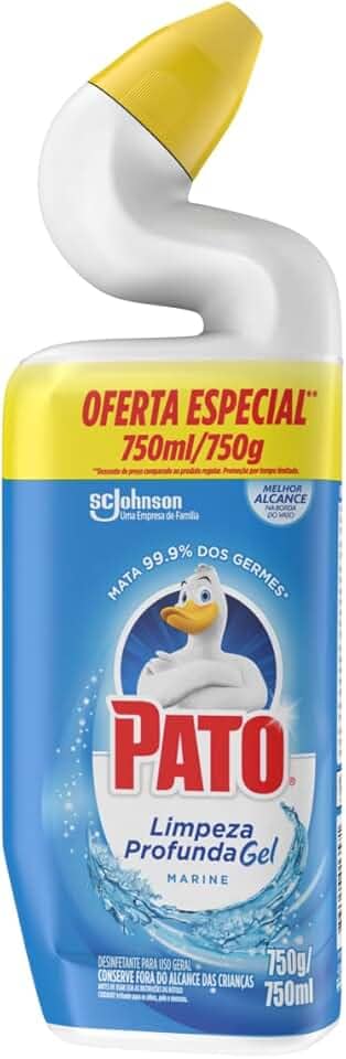 Pato Limpador Sanitário Gel Desinfetante, Marine, Limpeza Profunda 750ml