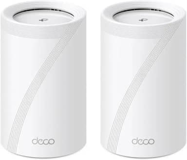 TP-Link BE11000 Tri-Band Whole Home Mesh WiFi 7, até 11 Gbps, MLO, 320 MHz, banda de 6 GHz, roteador wifi7, roaming de IA sem costura, segurança HomeShield, jogos e streaming (Deco BE65 2-pack)