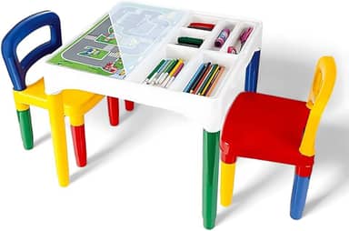 Mesa Didática Infantil Com Cadeiras 49cm - Mesinha Educativa de Atividades para Criança