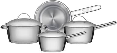 Jogo de Panelas com Fundo Triplo 4 Peça Tramontina Inox, 65650270