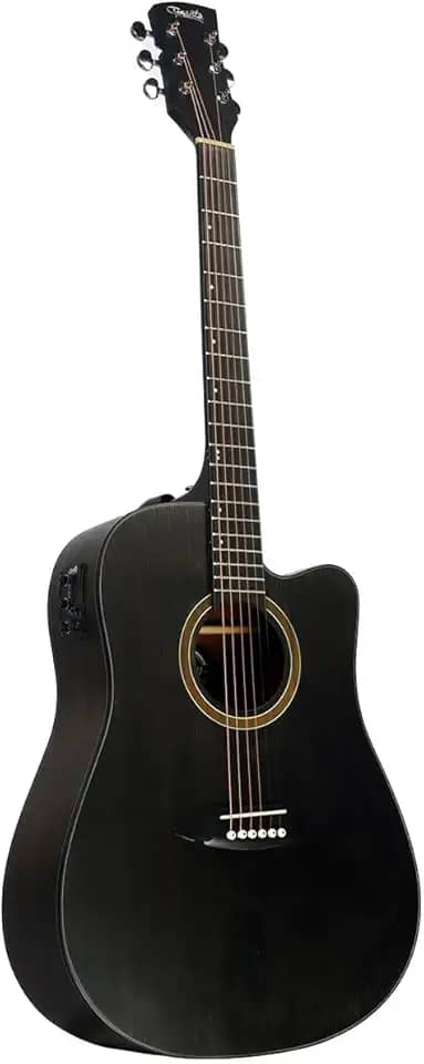 VIOLÃO ELÉTRICO AMETISTA - FOLK - BLACK - EQ 3 BANDAS - ACTNAB1954 - TONANTE