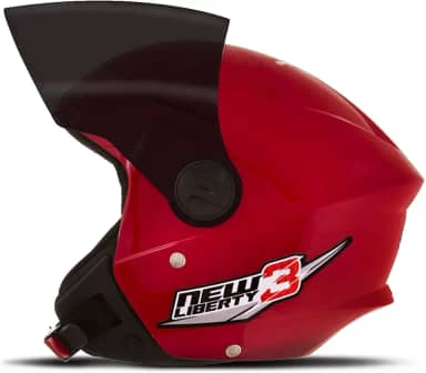 CAPACETE ABERTO PRO TORK NEW LIBERTY 3 SOLID VERMELHO TAM. 56 VIS. FUMÊ