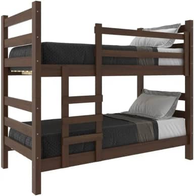 Beliche Madeira Maciça - vira 2 Camas - para Colchão 78/88 x 188cm Dubai Multimóveis Vcr4137 Imbuia