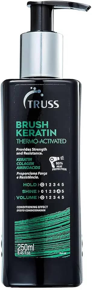 Truss Leave-In Brush Keratin | Proteção Térmica e Reconstrução para Cabelos Danificados | 250ml