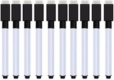 Canetas Apagáveis para Quadro Branco 10 Unidades – Cor Preta – Uso Escolar, Escritório e Lousa Magnética – Ponta Fina