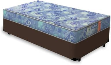 Cama Box Solteiro Marrom Gazin Supreme + Colchão de Espuma D20 78x188x37cm