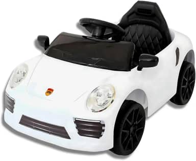Carro Elétrico 12V de Passeio Infantil com Luz Som e Controle Remoto (Branco)