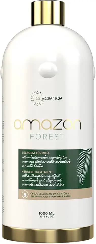 Selagem Térmica Brscience Keratin Amazon Forest 1000ml – Redução de Volume, Com Queratina e Óleos Naturais, Sem Formol