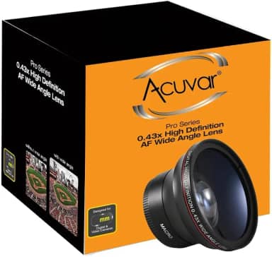 Acuvar Lente de câmera grande angular HD profissional MM 0,43x com câmeras DSLR de porção macro – lente grande angular, macro, foto, vídeo (67 mm)