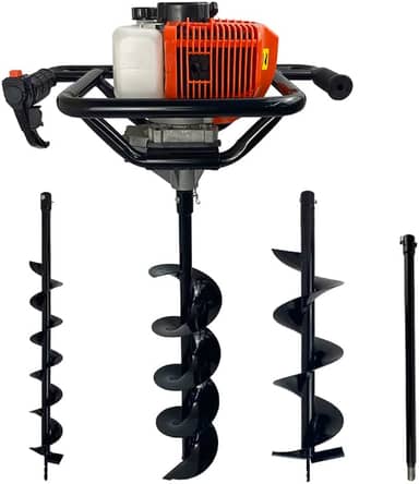 Perfurador de Solo a Gasolina 52cc 2,5HP com 3 Brocas + Extensão 60cm Carbon Fak