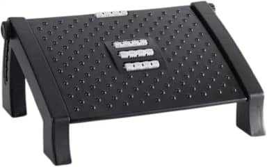Apoio para Pés Ergonômico NR 17 – Suporte para os Pés Escritório Antiderrapante Com Altura Ajustável Em 6 Posições Com Rodas De Massagem Preto