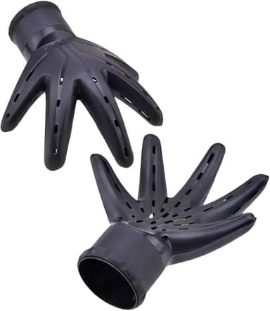 Difusor de Cabelo em Forma de Mão Profissional | Acessório Universal para Secador, Reduz Frizz e Define Cachos | Ideal para Cabelos Encaracolados ou Ondulados (Preto)