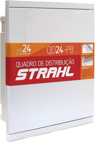 Quadro de Embutir para Até 24 Disjuntores Din Strahl QD24-PB
