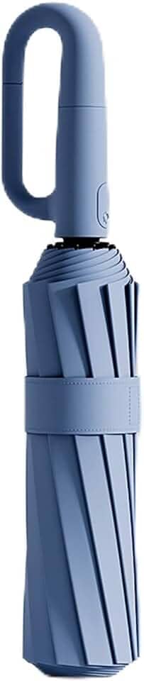 Guarda-chuva automático à prova de vento para viagem com alça de gancho, guarda-chuva dobrável compacto e portátil para uso ao ar livre