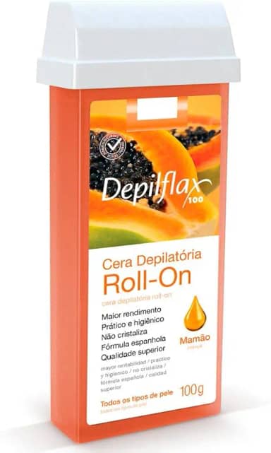 Depilflax – Cera Depilatória Roll-On Mamão Papaya 100g