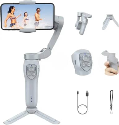 Estabilizador Gimbal para Celular Portatil, 3 Eixos, 8h, Seguimento Inteligente, Design Ergonômico, Compatível com Android e Compatível com IOS