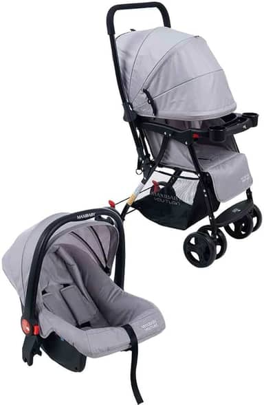 Carrinho de Bebê com Bebê Conforto 2 em 1 Youturn Maxi Baby (Cinza)