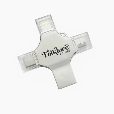 Pen Drive OTG 4 em 1 (256 GB), Armazenamento Externo, Pendrive de Fotos, USB 3.0 Memory Stick Jump Drive PhotoStick para iPad, Android, PC, iPhone.