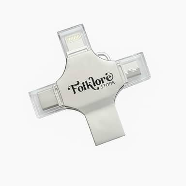 Pen Drive OTG 4 em 1 (256 GB), Armazenamento Externo, Pendrive de Fotos, USB 3.0 Memory Stick Jump Drive PhotoStick para iPad, Android, PC, iPhone.