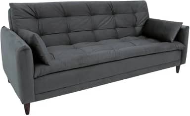 Sofá-Cama Casal 3 Lugares Sofia Suede Grafite