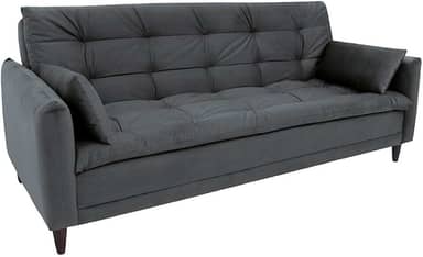 Sofá-Cama Casal 3 Lugares Sofia Suede Grafite
